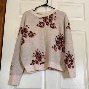 Knox Rose Pink and Cream Floral Sweater